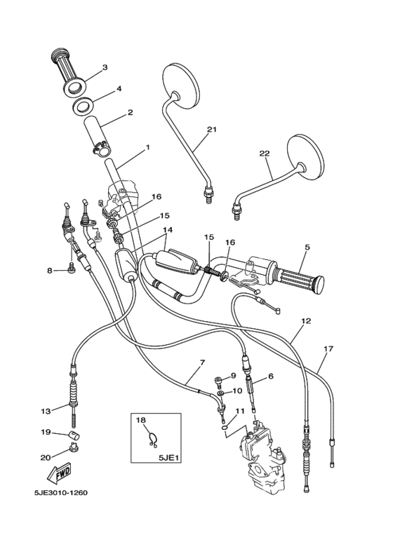 Steering handle & cable