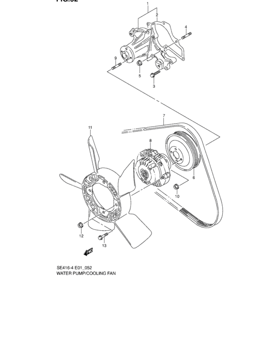 Water pump and cooling fan