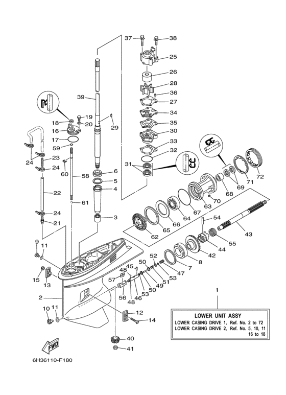 Lower casing drive