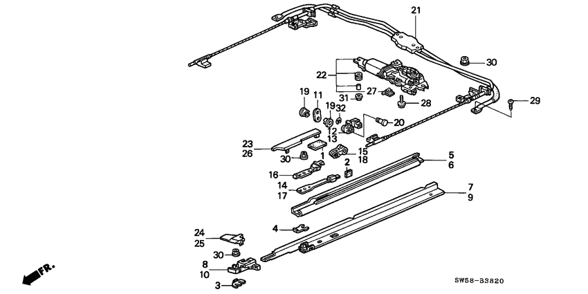 Roof slide components