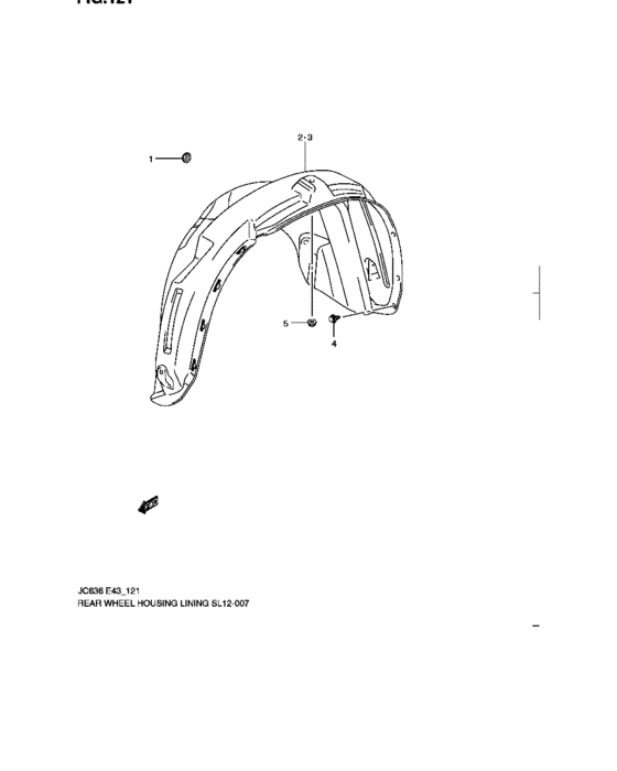 Rear wheel housing lining