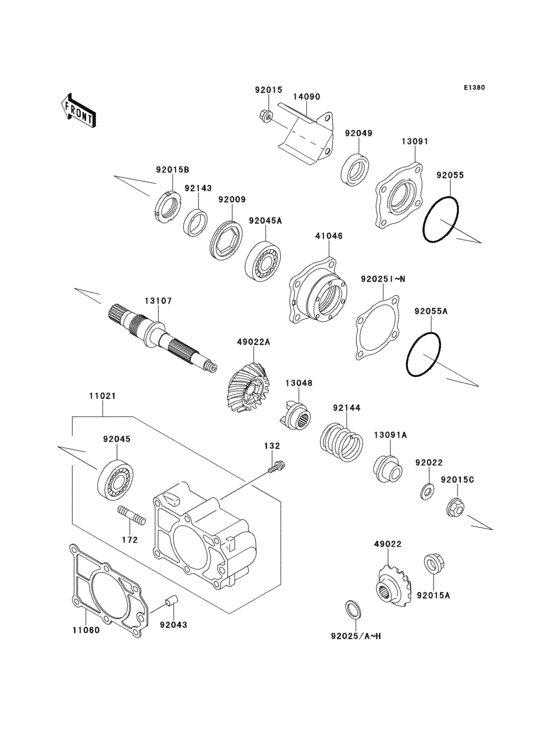 Bevel gear case(1/2)