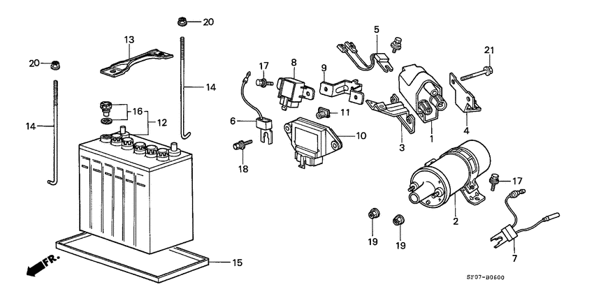 Ignition coil/battery/ regulator
