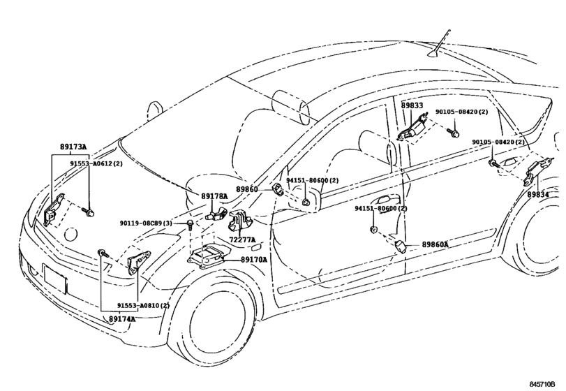 Air Bag for 2003 2011 Toyota PRIUS NHW20 Japan sales region