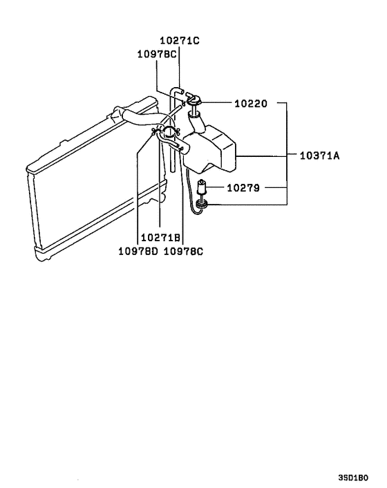 Radiator,hose & condenser tank