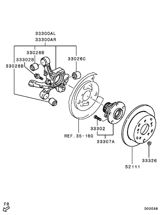 Rear axle hub & drum