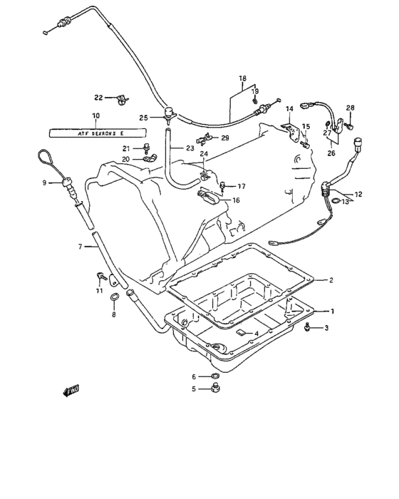 At oil pan and wire harness