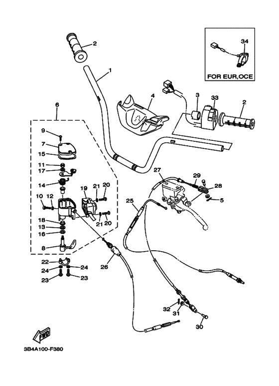 Steering handle & cable