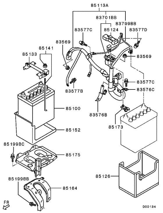 Battery cable & bracket