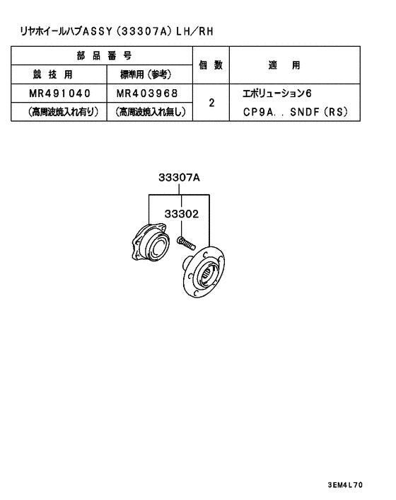 Rear axle hub & drum