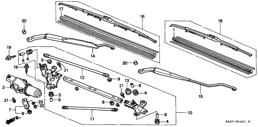 Front windshield wiper
