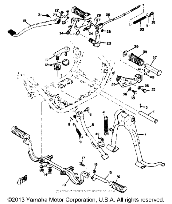 Stand footrest brake pedal