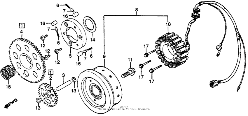 Alternator + starter clutch