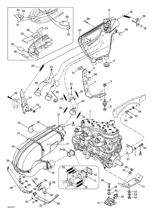 01- engine support and muffler