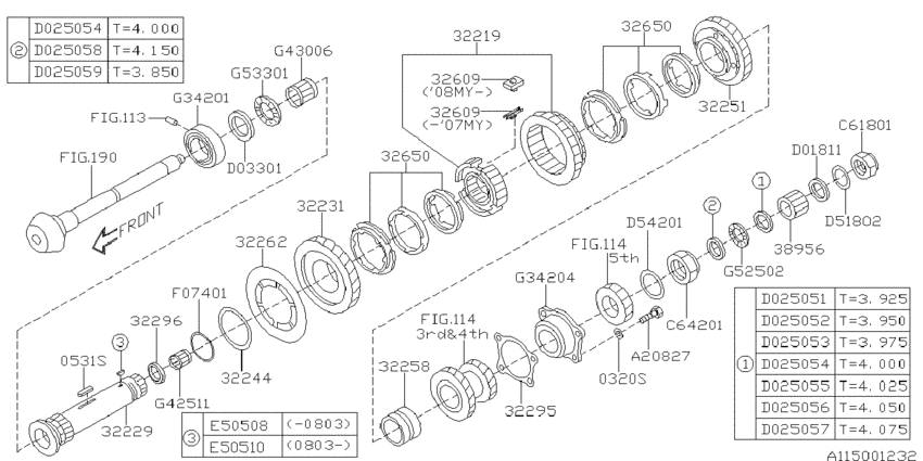 Mt, drive pinion shaft