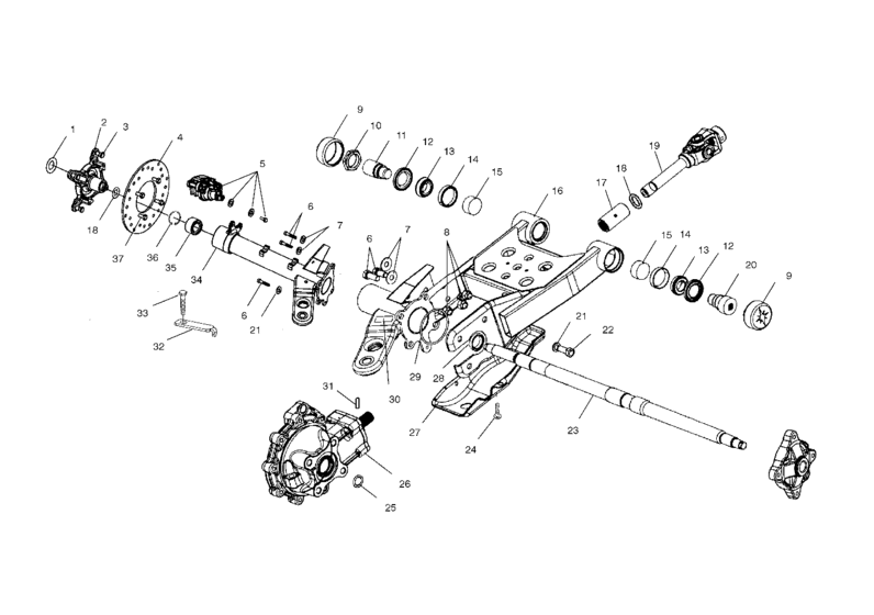 Swing arm/rear gearcase mounting