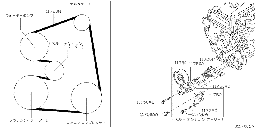 Fan,compressor & power steering belt