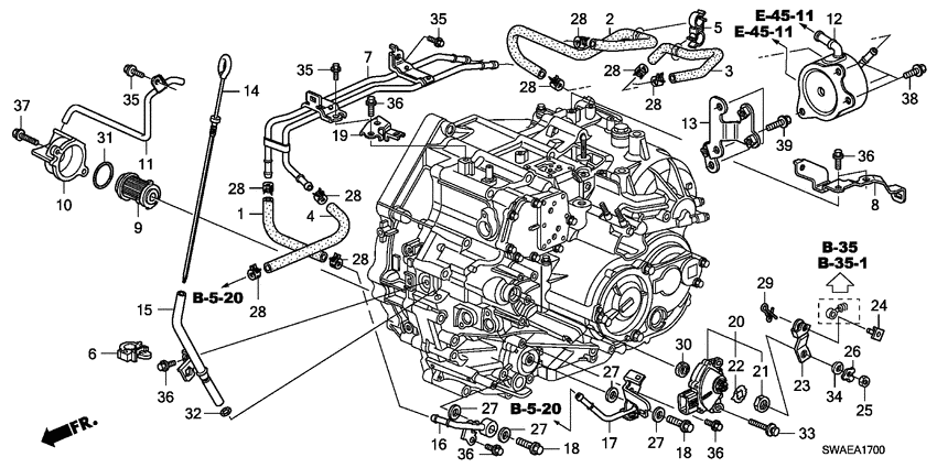 Oil level gauge/ atf pipe