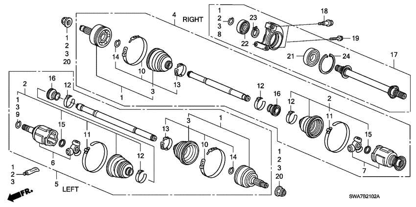 Front driveshaft/ half shaft