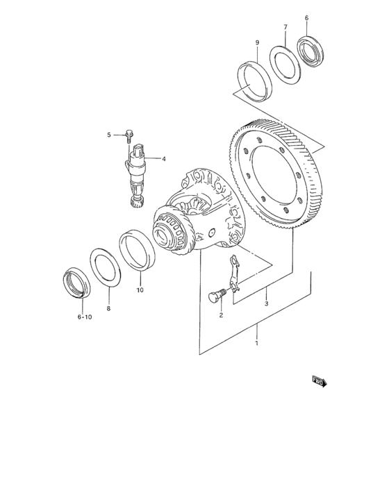 Diff gear and speed gear