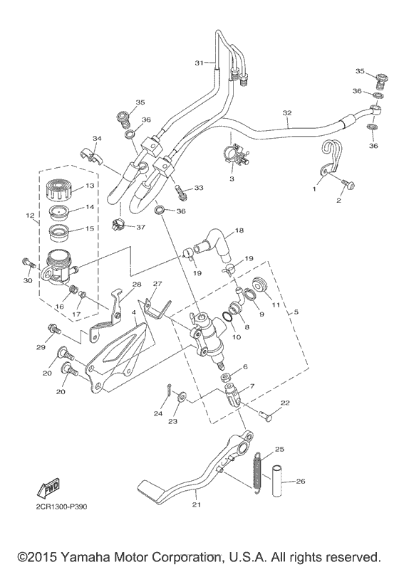 Rear master cylinder