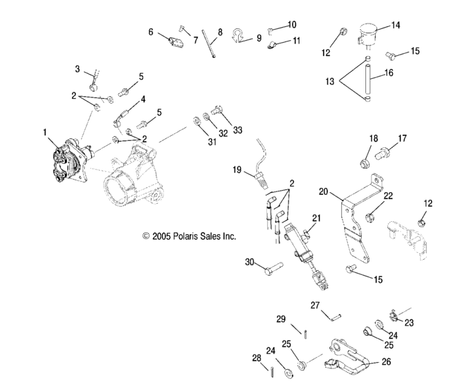 Master cylinder, rear and foot pedal