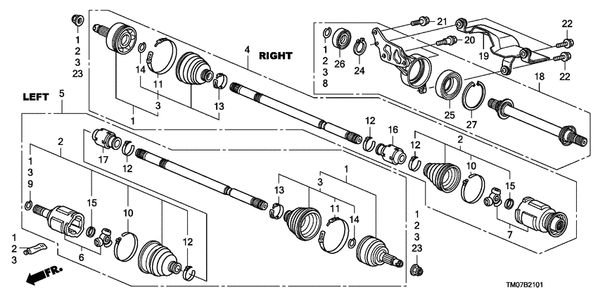 Front driveshaft/ half shaft