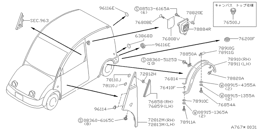 Body side fitting
