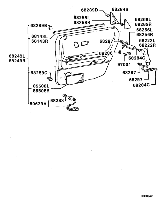 Rear door trim & pull handle