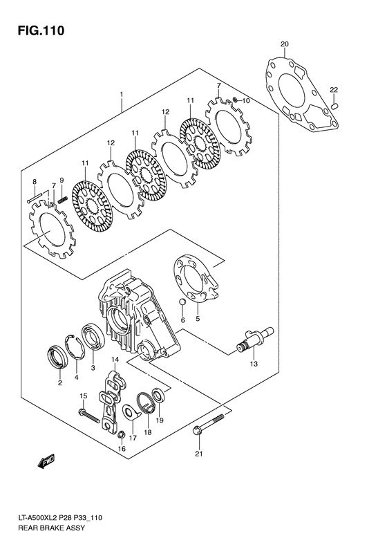 Rear brake assy