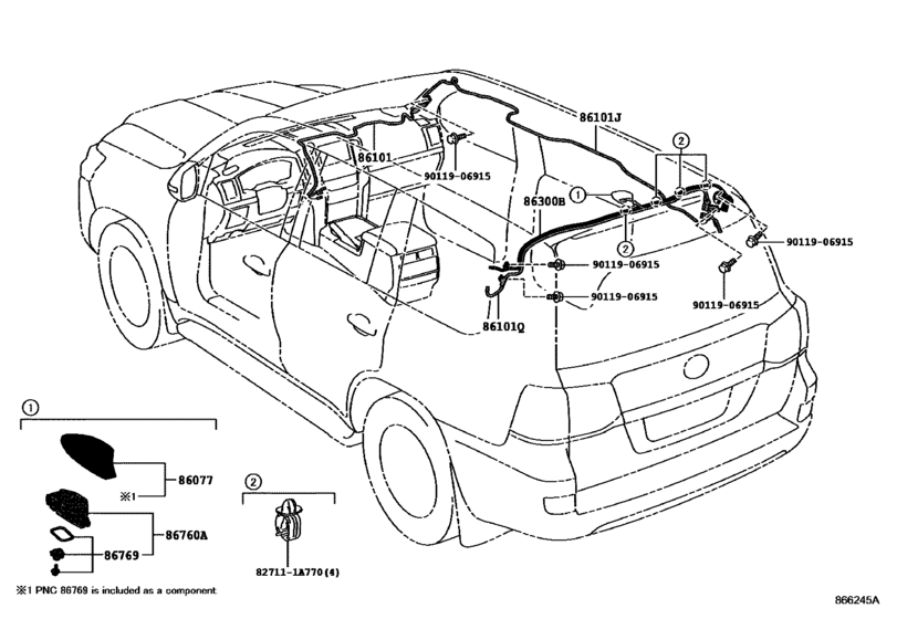 Antenna for 2015 2018 Toyota LAND CRUISER VDJ200 Europe sales