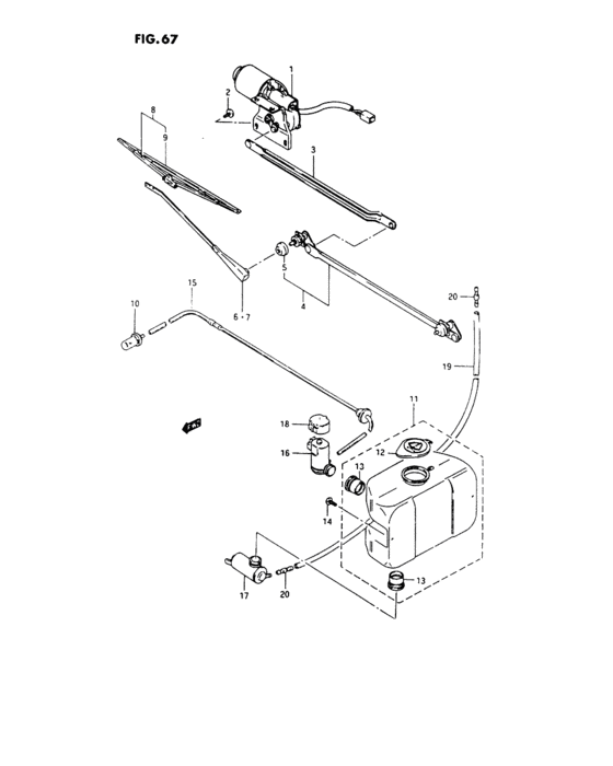 Front wiper and washer