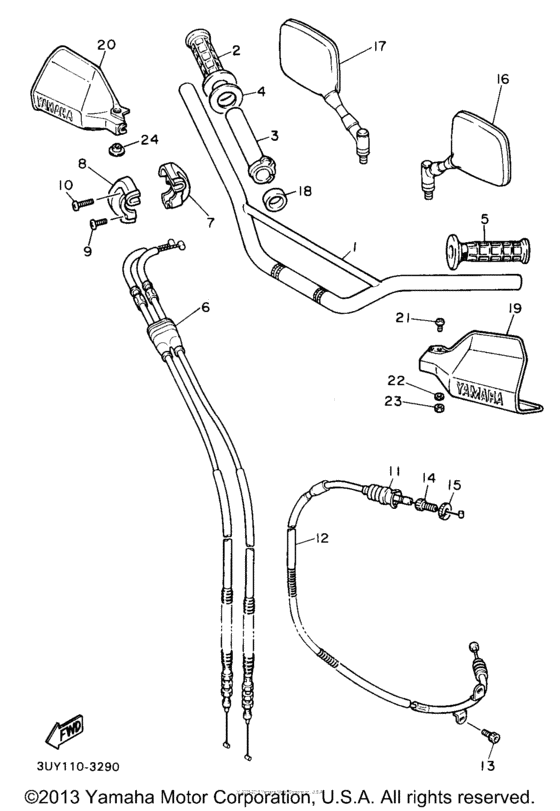 Steering handle & cable