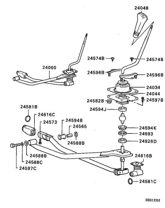 M/t floor shift linkage