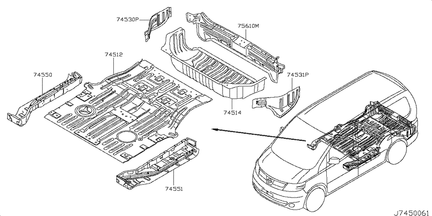 Floor panel (rear)