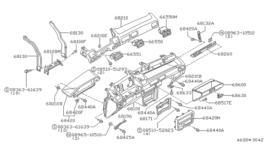 Instrument panel, pad & cluster lid
