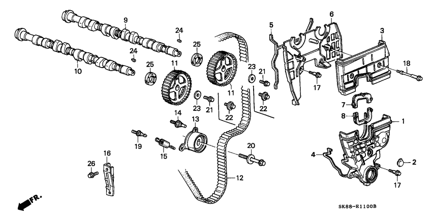 Camshaft/timing belt