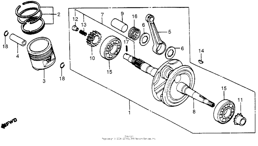 Crankshaft + piston