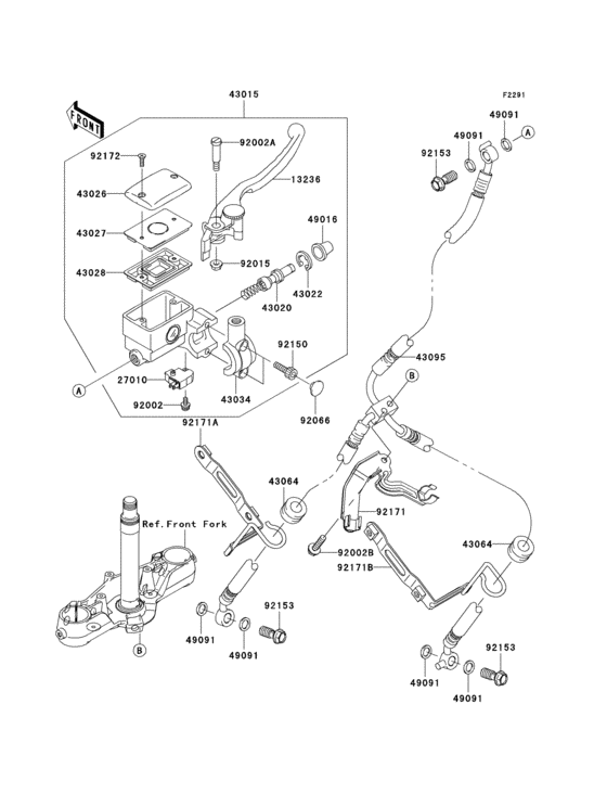 Front master cylinder