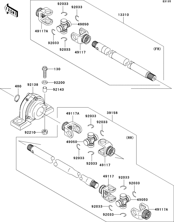 Drive shaft-propeller