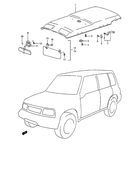 Headlining and sunshade