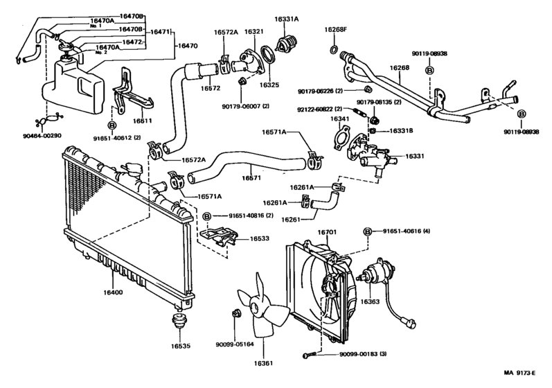 Radiator & Water Outlet for 1988 - 1991 Toyota CAMRY/ VISTA/ AURION