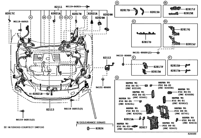 Wiring & Clamp for 2010 2018 Toyota LEXUS CT200H ZWA10 General