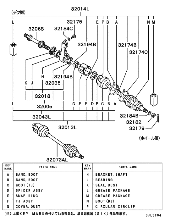 Front axle drive shaft
