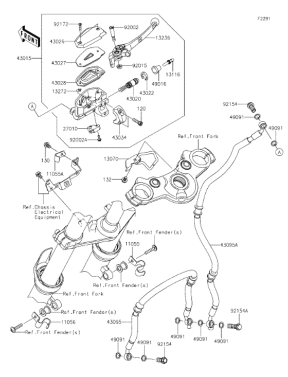 Front master cylinder