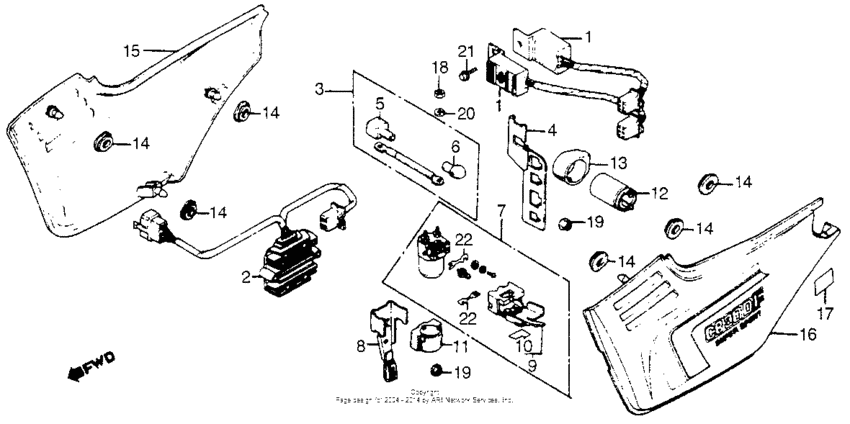 Y side cover + spark unit + regulator