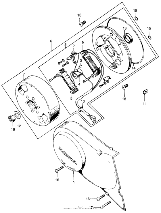 Left crankcase cover + alternator