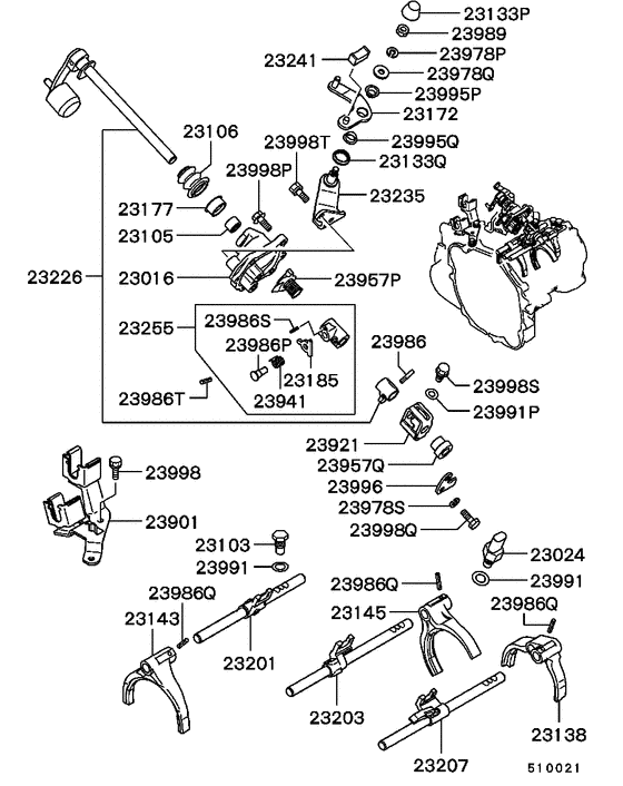 M/t gearshift control