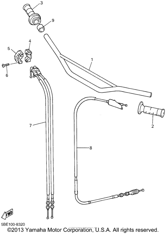 Steering handle & cable