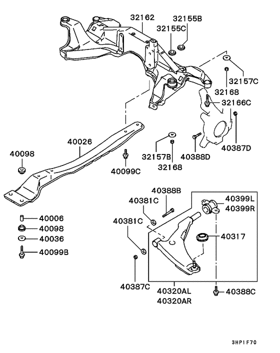 Front susp arm & member
